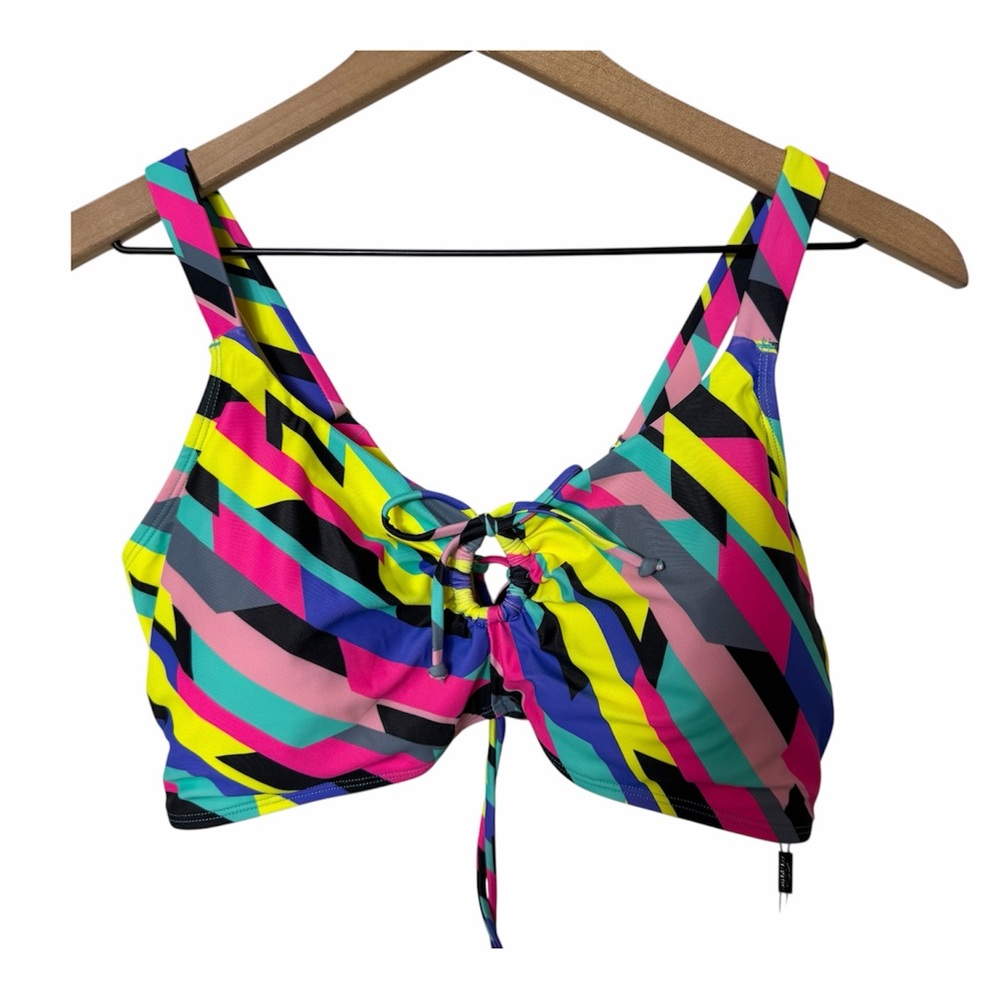 Ocean Blues Multicolor Bikini Top Size XL NWT